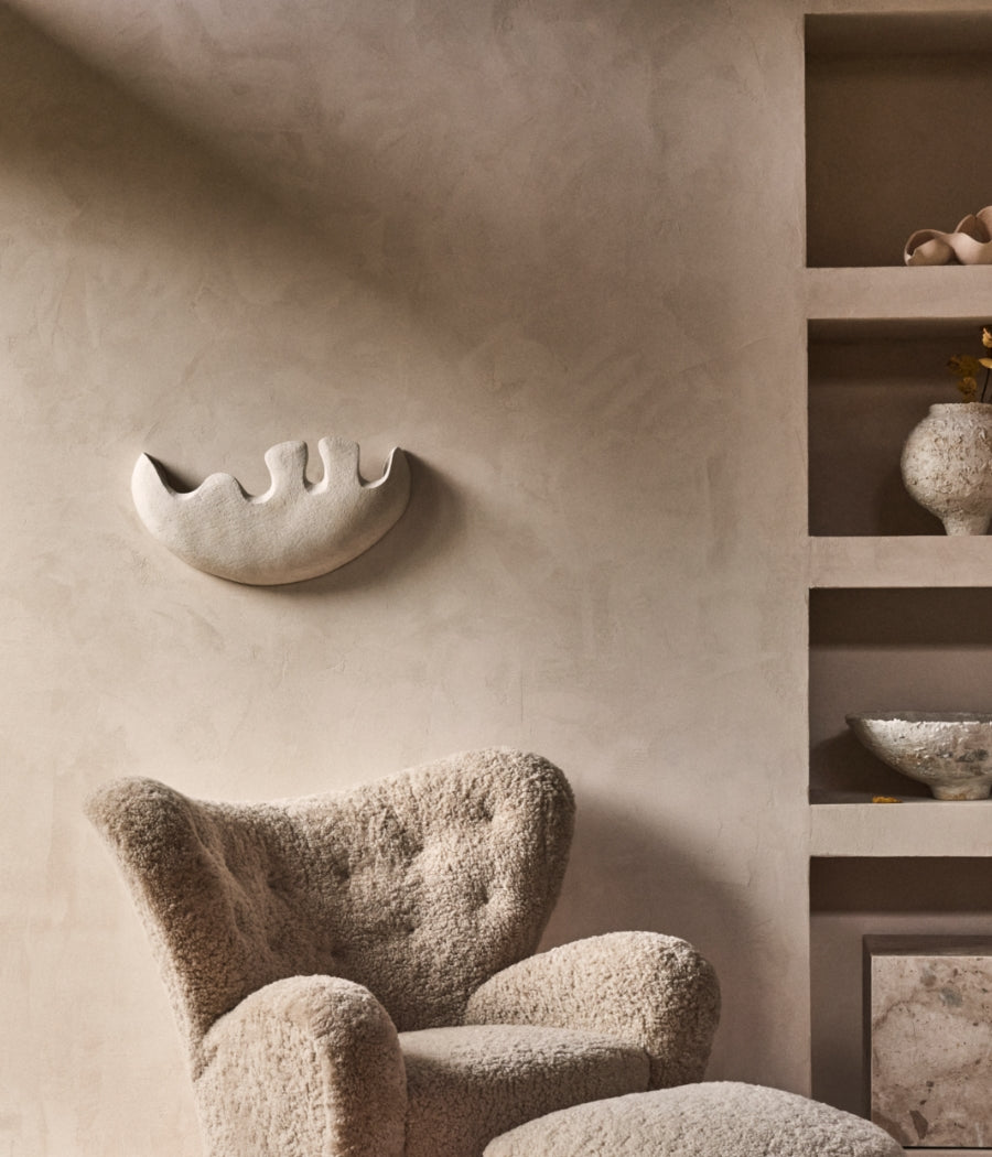 Tired Man Footstool, Sheepskin - MENU
