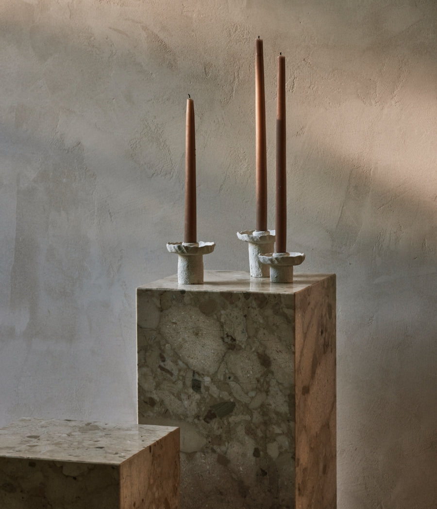 Medium Ceramic Candle Holder White - Mugly.NYC