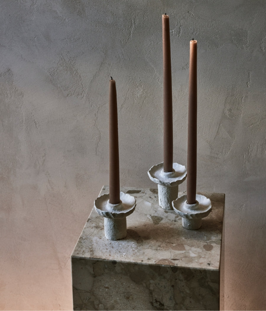 Medium Ceramic Candle Holder White - Mugly.NYC