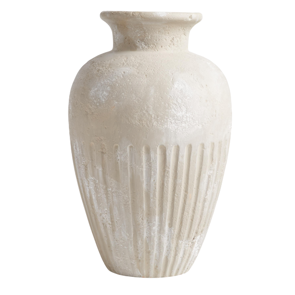 Crate & Barrel x Athena Calderone Brooklyn Cannelée Gray Floor Vase 20