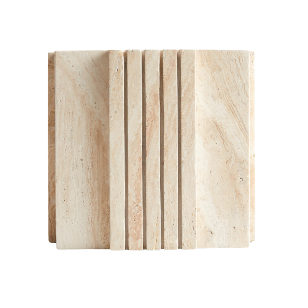 Crate & Barrel x Athena Calderone Canali Medium Travertine Square Planter