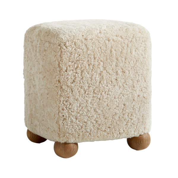 Crate & Barrel x Athena Calderone L'Enchere Square Wool Ottoman