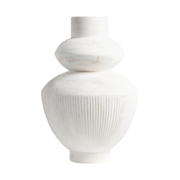 Crate & Barrel x Athena Calderone Les Crêtes White Textured Vase 18