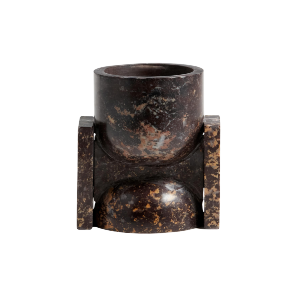 Crate & Barrel x Athena Calderone Noyau Red Marble Taper Candle Holder