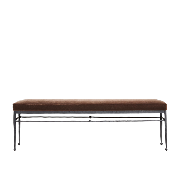 Crate & Barrel x Athena Calderone Rodin Brown Velvet Bench