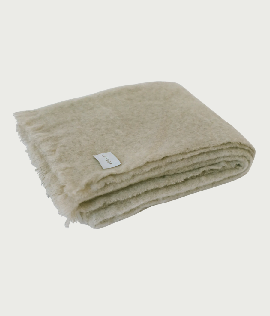 KAYA MOHAIR THROW, GREY - Claude Home