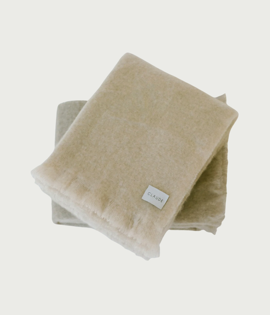KAYA MOHAIR THROW, NATURAL - Claude Home
