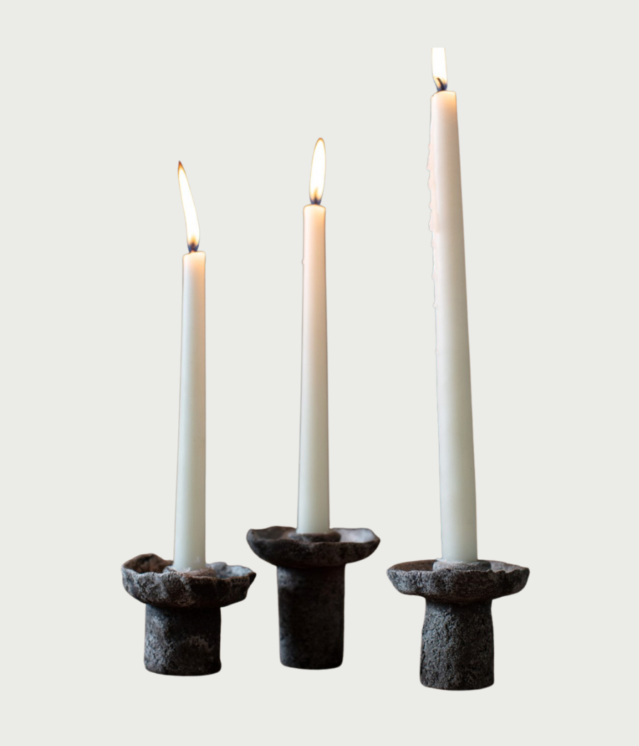 Small Ceramic Candle Holder Black - Mugly.NYC