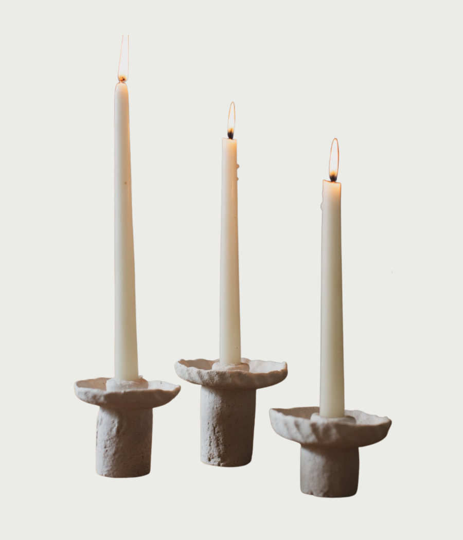 Small Ceramic Candle Holder White - Mugly.NYC