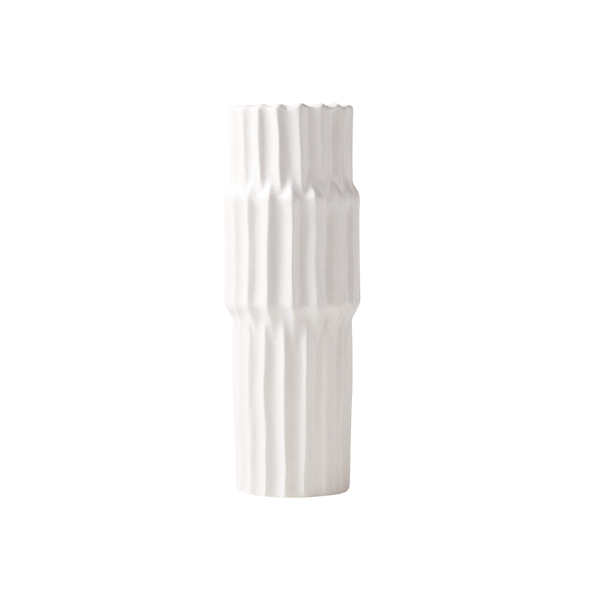 CB2 Furrow White Pillar Candle Holder
