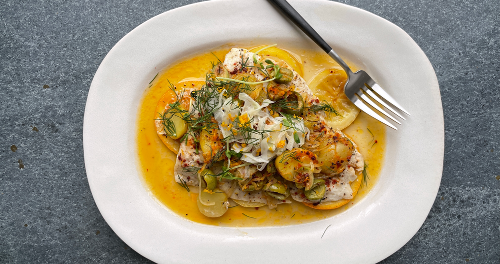 Citrusy White Fish in Parchment With Confit Potatoes